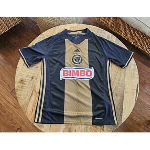Philadelphia Union Jersey Youth L Blue Gold Adidas Bimbo Climacool Soccer